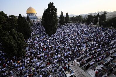 مشارکت ۱۰۰ هزار نفر در نماز عید قربان در مسجد الاقصی