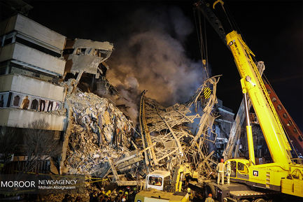 عملیات امداد و نجات شبانه حادثه ساختمان پلاسکو