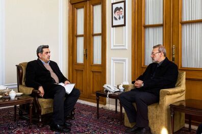 دیدار لاریجانی با شهردار تهران