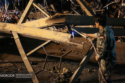 عملیات امداد و نجات شبانه حادثه ساختمان پلاسکو