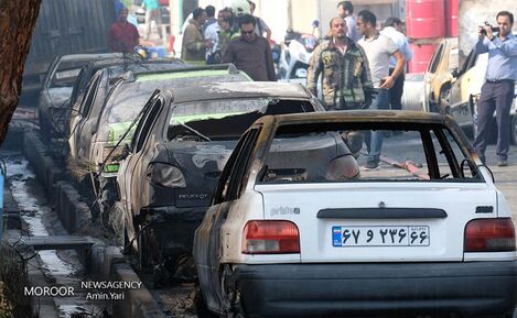 آتش سوزی در کارخانه رنگ در جاده مخصوص کرج