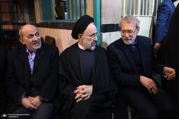 عکس/ هم نشینی دوباره لاریجانی با خاتمی
