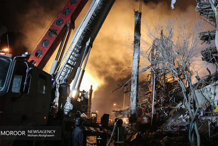 عملیات امداد و نجات بامدادی در ساختمان پلاسکو 