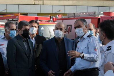 بازدید وزیر کشور از ایستگاه میدان حسن‌آباد آتش‌نشانی تهران