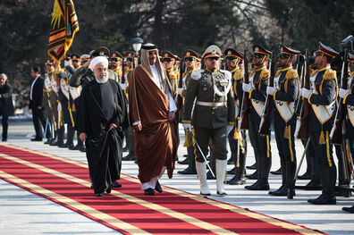 استقبال رسمی رئیس جمهور از امیر قطر