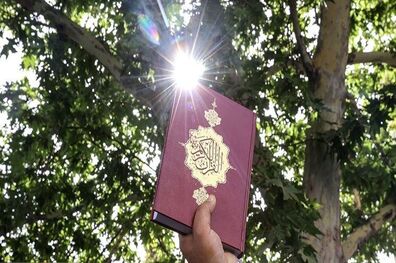 تجمع دانشجویی تکریم قرآن کریم در مقابل دانشگاه تهران
