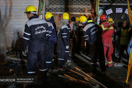 عملیات امداد و نجات بامدادی در ساختمان پلاسکو 