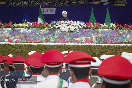 راهپیمایی و سخنرانی رییس جمهور در یوم الله ۲۲ بهمن 
