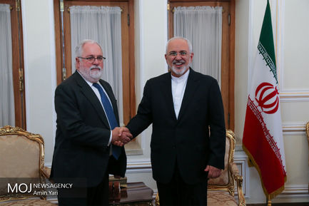 دیدار محمد جواد ظریف، وزیر امور خارجه جمهوری اسلامی ایران با میگل آریاس کانیته، کمیسیونر انرژی اتحادیه اروپا