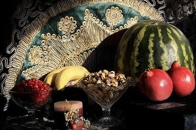 سفره شب یلدا در عهد قاجار/ عکس