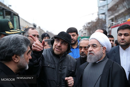 بازدید رییس جمهور از محل حادثه ساختمان پلاسکو 
