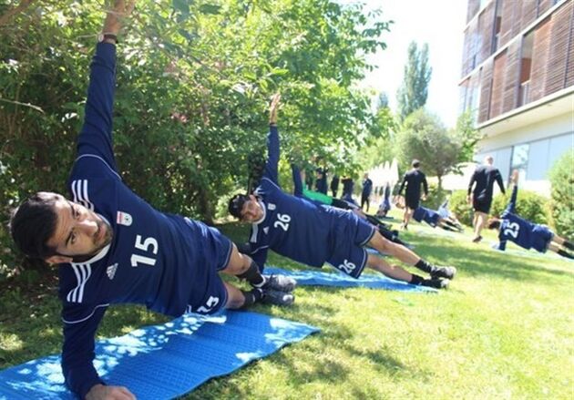ریکاوری ملی‌پوشان فوتبال در تمرین صبح