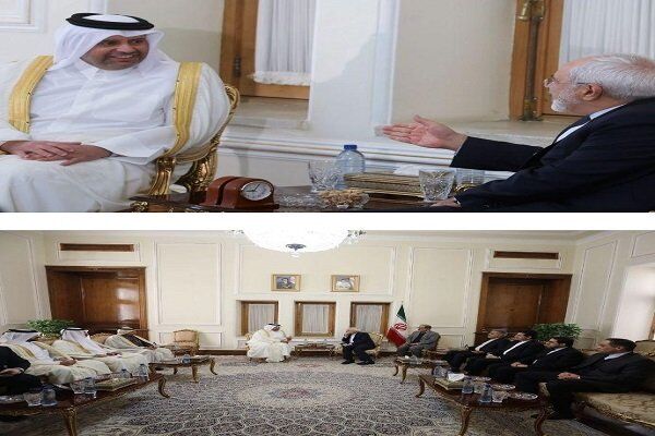 گفتگو ظریف با وزیر اقتصاد قطر