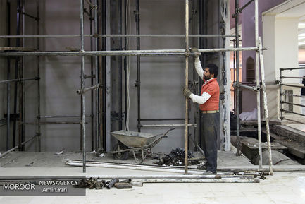 آماده سازی محل سی و دومین نمایشگاه بین‌المللی کتاب