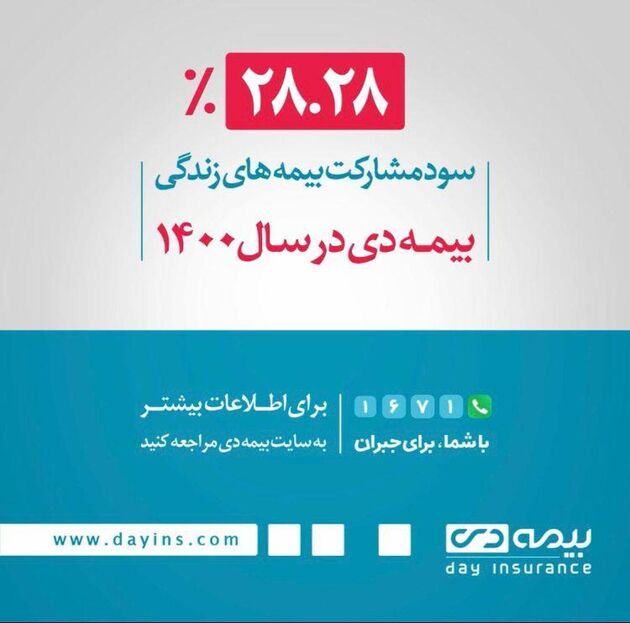 تحقق ۲۸.۲۸ درصدی سود مشارکت در منافع بیمه های زندگی بیمه دی 