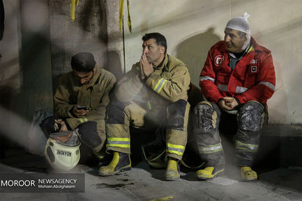 عملیات امداد و نجات شبانه حادثه ساختمان پلاسکو