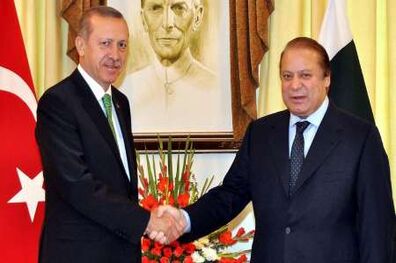 اردوغان با نواز شریف دیدار می کند 