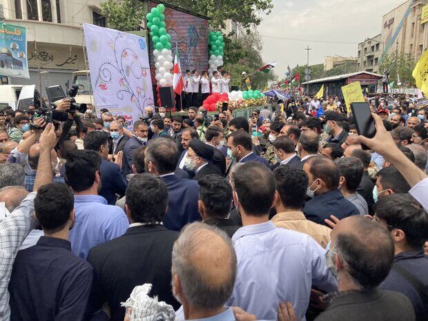 رئیس‌جمهور در راهپیمایی روز جهانی قدس حضور یافت